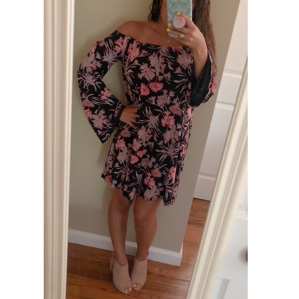 Express Off the Shoulder Long Sleeve Dress